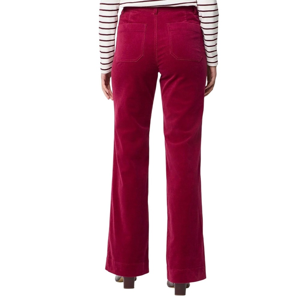J. Crew Corduroy Lizzie Patch-Pocket Pants Women size 35 Red‎ Wide Leg Straight - Picture 2 of 12